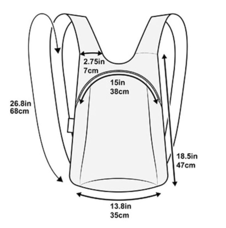 デイパック 16L のサイズ
