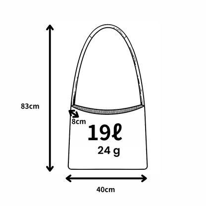 スリング 19L のサイズ：広げると83×40cm、重さ24g